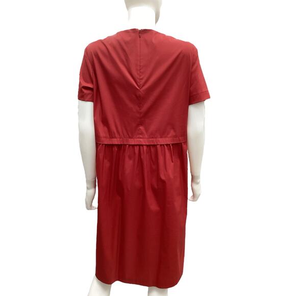 NWOT Max Mara Dress Women’s Size L Cotton Blend Short Sleeves Red Gorgeous! - Picture 4 of 5